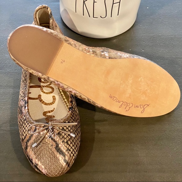 Sam Edelman Embossed Leather Ballet Flat Shoe - Picture 4 of 5